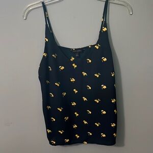 Banana Republic lemon print navy tank size small. Adjustable straps.